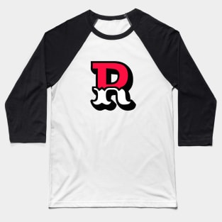 Monogram R - Alphabet Scrapbooking Red/White Circus Style Baseball T-Shirt